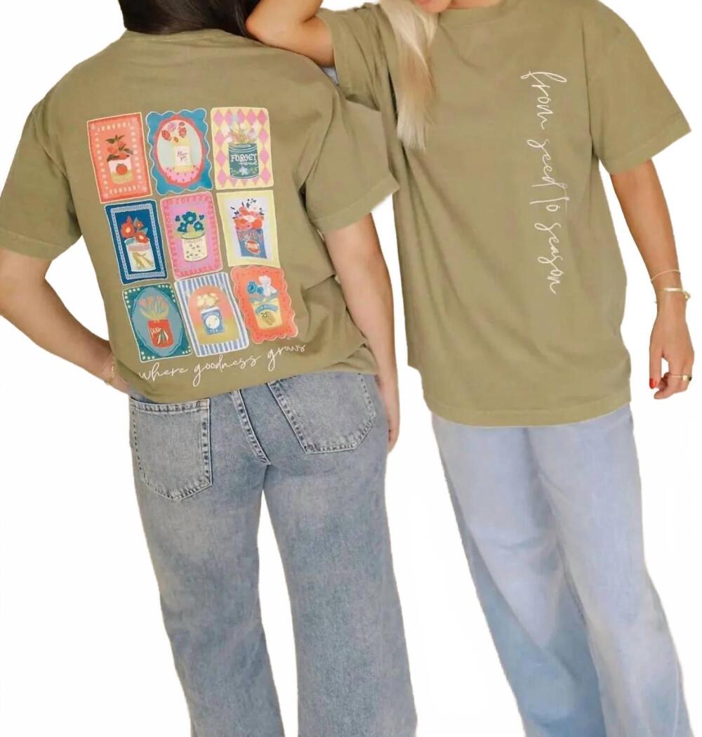 NEW CHAUDOIN CREATIONS from seed to season graphic tee in olive